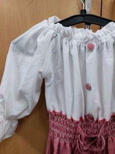 Pink &amp; White Fit and Flare Dress (BK)