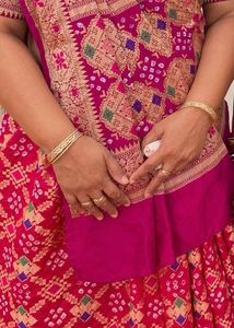 Pink Bandhani Saree