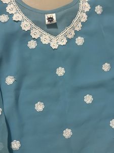 Elegant Blue Embroidered Kurta🫶❤️