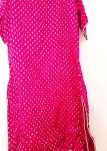 Chanderi Banarasi Rose Nd Yellow Suit Set