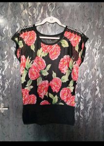 Floral Print Sheer Top