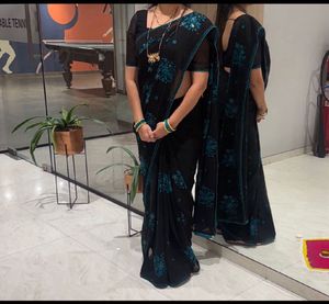 Embroidery Black Saree