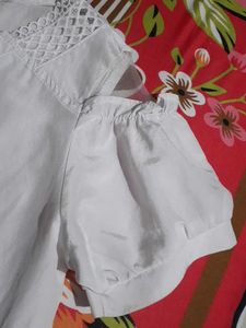 White Puffy Sleeve Top