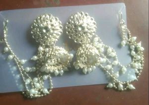 Pearl Bahubali Earrings For Women