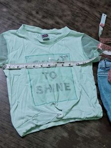 Cute Kids Outfit: Top &amp; Denim Skirt