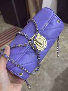 Quilted Lavender Crossbody Bag