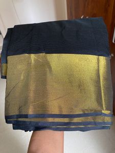 🖤New Unused Elegant Black &amp; Gold Saree🖤