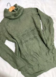 B2G2 🎁Y2k Green Turtleneck Knit Sweater B