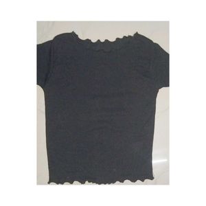 Cute Ruffled Black Top