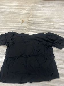 Black Puff Sleeve Top