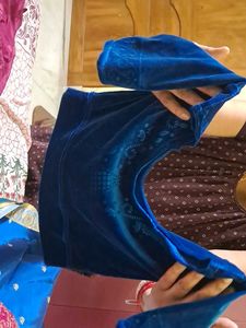 Blue Daily wear Saree with Stretchable Blouse