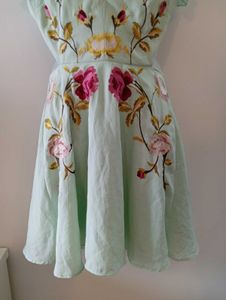 ASOS Mint Embroidered Mini Dress
