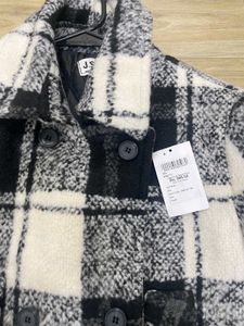 Plaid Wool Blend Coat