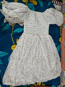 Polka Dot Puff Sleeve Dress