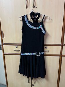 Black Colour Midi Frock For Girls