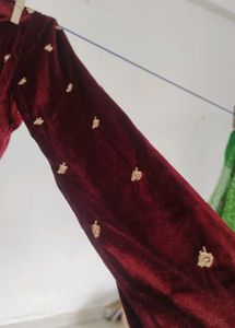 Velvet Embroidered Blouse