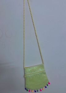 Embroidered Sling Bag with Tassels