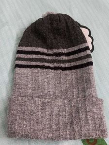 Striped Knit Beanie Hat