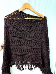 Black Poncho Cape For Women
