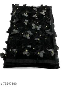 Butterfly Embroidered Net Dupatta