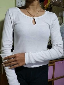 White Ribbed Top