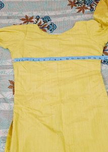 Yellow Kurti with grey salwar