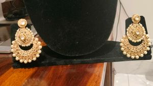 Gold Pearl Chandbaliya Earrings Polish Never Fade
