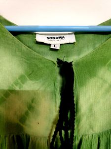Beautiful Bohemian Green Tie-Dye Top