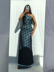 Lace One-Shoulder Maxi Dress