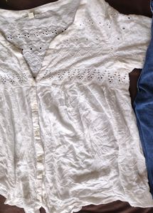 white chikankari shirt