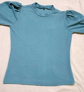 Solid Puff Sleeve Top