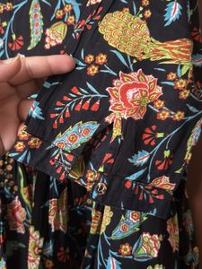Sangria Floral Print Peplum Top