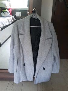 Grey blazer overcoat