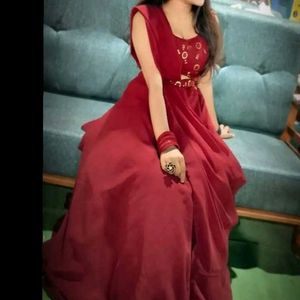 Elegant Maroon Maxi Dress