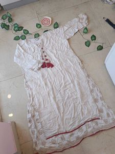 🪷✨Beautiful A Line Kurta Red And White Colour ❤️