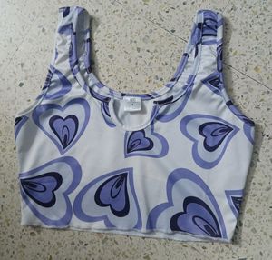 PRICE DROP!! Cute SSS Heart Printed Crop Top