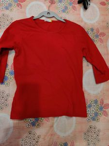 Bewakoof 3/4th Sleeve Red Top