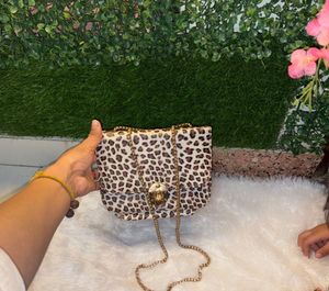 Animal Print Sling Bag With Chain