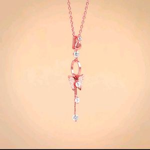 925 Real Silver Butterfly Pendant With Link Chain