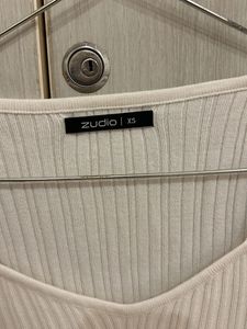 Heart Neckline Zudio White Top