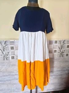 Cute Color Block Dress for Breast feeding Moms