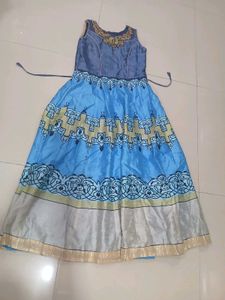 Blue Embroidered Anarkali Dress