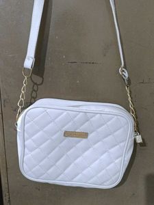 White Quilted Crossbody Bag
