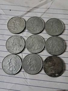 9 Commemmorative USA quarters
