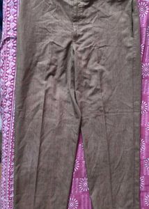 Solid Brown Formal Pants