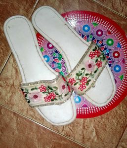 Floral Embroidered Flats