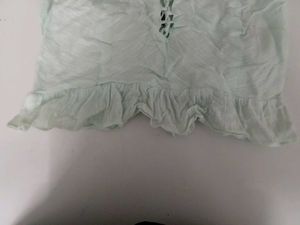 Bershka Powder Blue Lace Trim Cami Top
