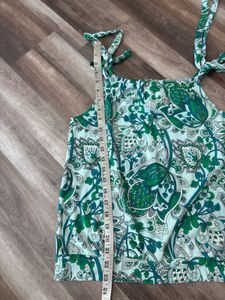 Green Paisley Tie Strap Tank Top