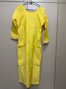 Yellow Embroidered Kurta Set