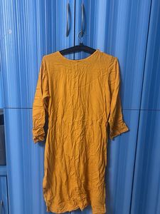 Yellow Chickenkari Kurta-XL